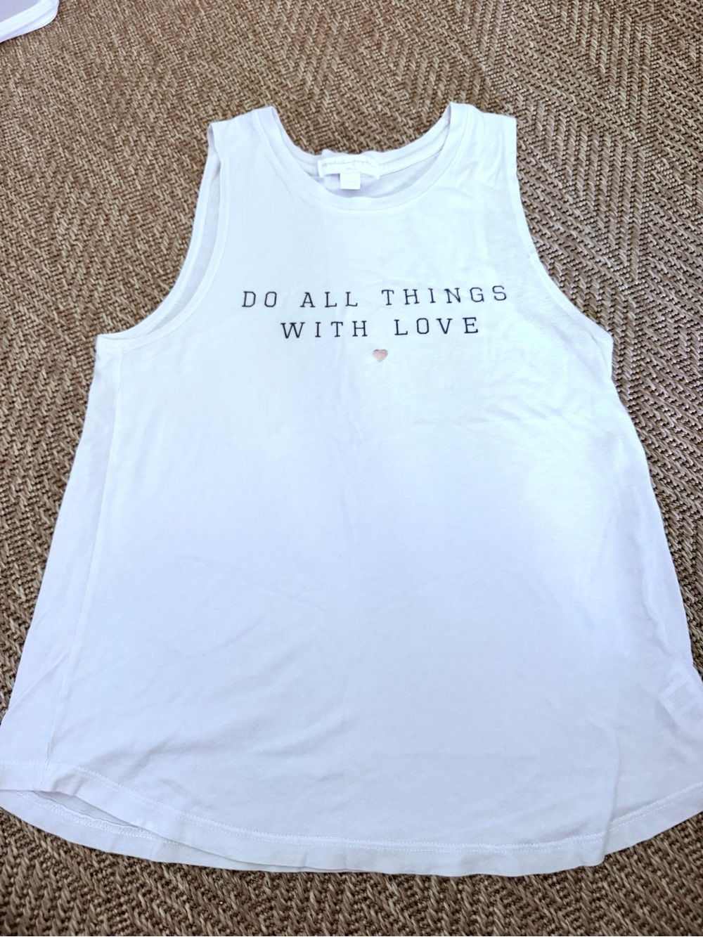 Spiritual Ganster 'Do All Things With Love' Muscle Tee in Cream. Small